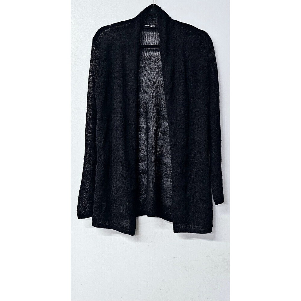 J JILL Black Knit Wool Blend Long Sleeve Open Front Cozy Women Cardigan (XS)